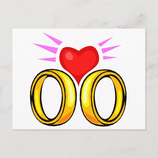 Herz über Hochzeitsraten Postkarte (Vorderseite)