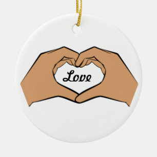 Herz übergibt Liebe-Verzierung Keramik Ornament