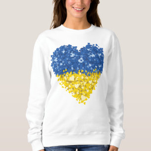 Herz Ukraine-Flagge, ukrainische Herzenflagge Sweatshirt