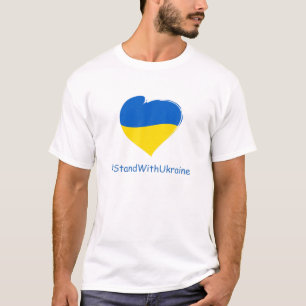 Herz Ukraine Ich stehe mit ukrainischer Flagge T-Shirt