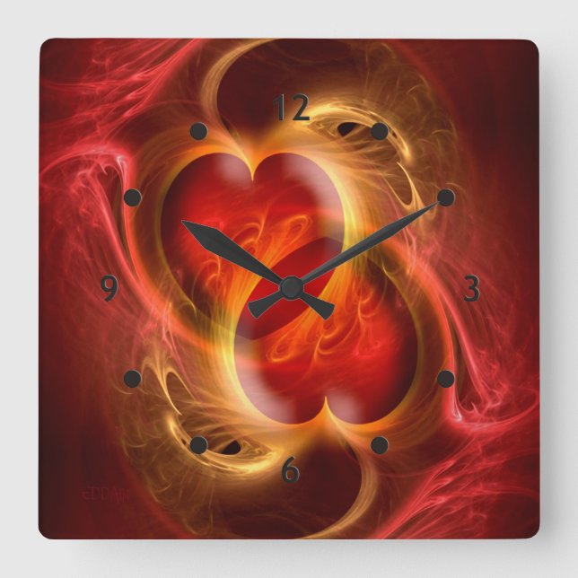 Herz um Herz + Uhr Gesicht (Vorderseite)