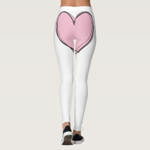 Herz umfaßte Hintern-Leggings-weißes schwarzes Leggings