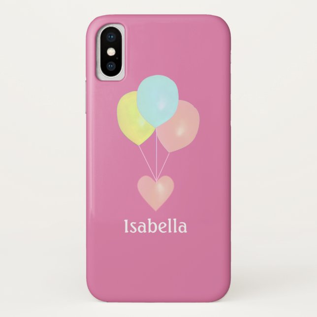 Herz und Ballons auf Rose Gold Case-Mate iPhone Hülle (Rückseite)