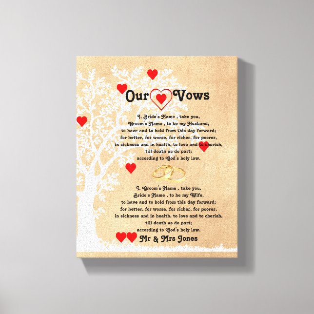 Herz und Bäume Hochzeiten Stimmen auf der Leinwand (Vorderseite)