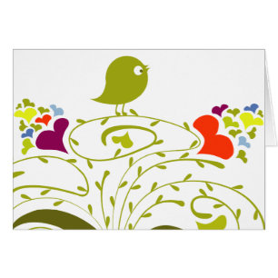 Herz und Birdie auf einem Niedlichen Baum