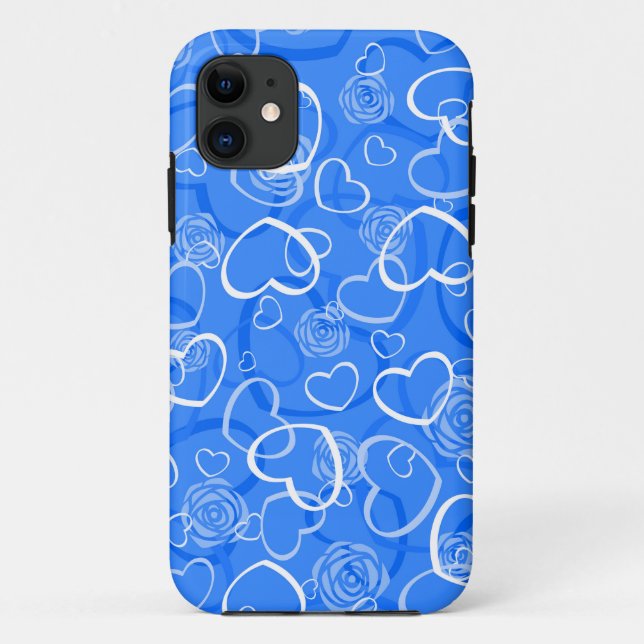 Herz und blaue Rose Case-Mate iPhone Hülle (Rückseite)