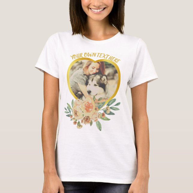 Herz und Blume der niedlichen Liebe T-Shirt (Vorderseite)