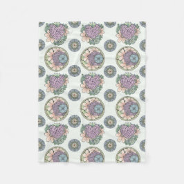 Herz und Blume doodle Kunstdecke. Fleecedecke