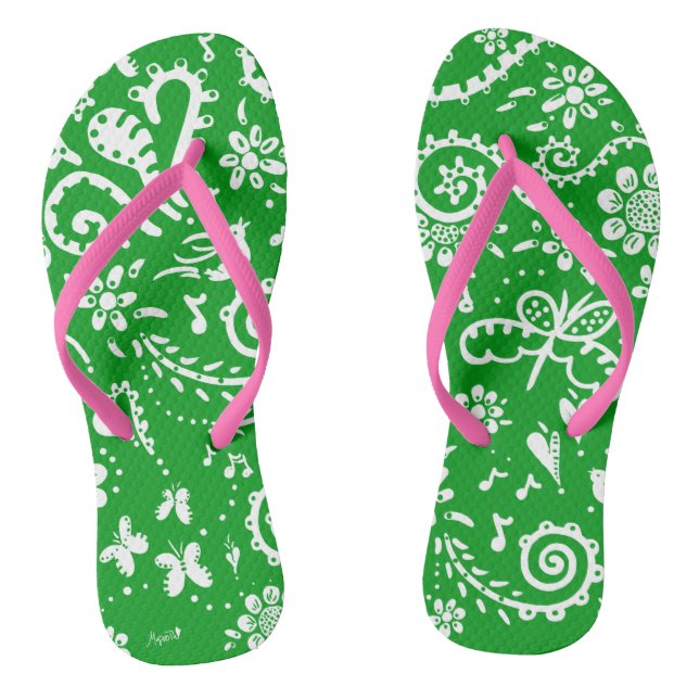 Herz- und Blume-Flip-Flops Flip Flops (Fußbett)