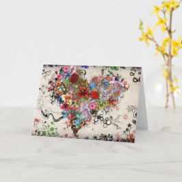 Herz und Blume Karte