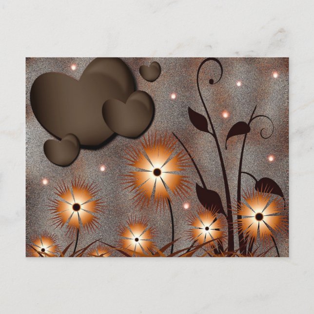 Herz und Blume Postkarte (Vorderseite)