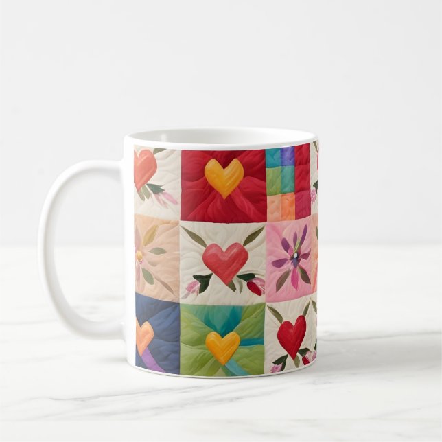 Herz und Blume quilt Kaffeetasse (Links)