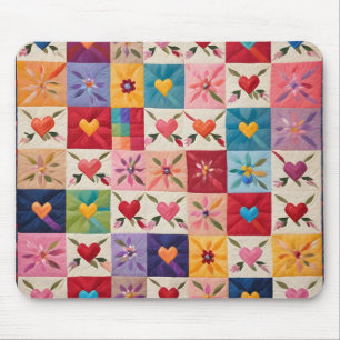 Herz und Blume quilt Mousepad