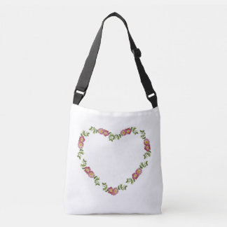 Herz- und Blume-Sammlung Crossbody-Tasche (rot) Tragetaschen Mit Langen Trägern