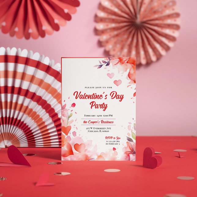 Herz und Blume | Valentinstag - Party Einladung (Von Creator hochgeladen)