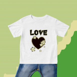 Herz und Blumen Baby T-shirt
