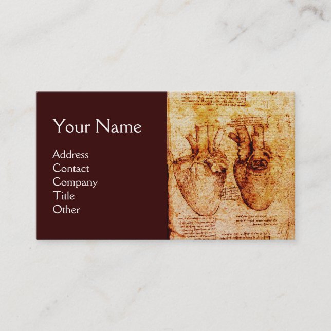 Herz und Blutgefäße, Kardiologe Monogramm Visitenkarte (Vorderseite)