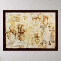 Herz und Blutgefäße , Sepia-Leinwand