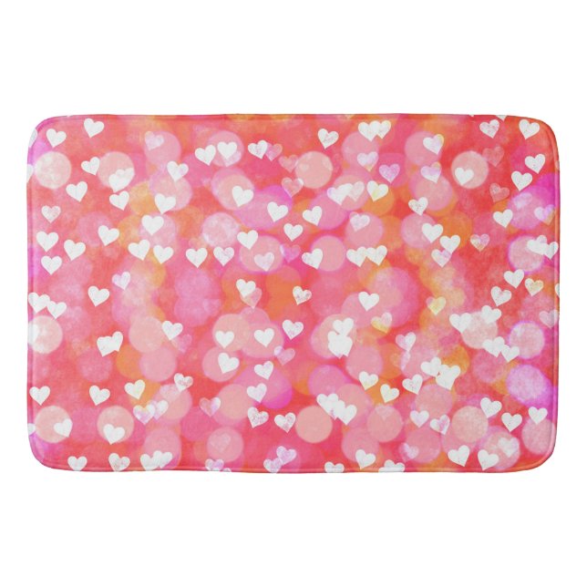 Herz und Bokeh Badematte (Vorderseite)