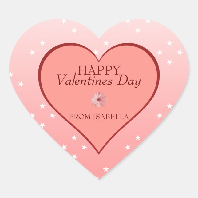 Herz und Daisy Herz-Aufkleber (Vorderseite)