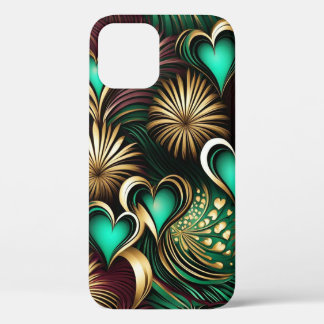 Herz und Feuerwerk Burgundy Aquamarin Gold Case-Mate iPhone Hülle