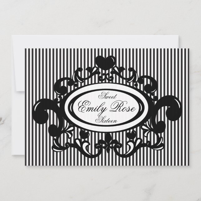 Herz und Fleur De Lys Shield Einladung (Vorderseite)