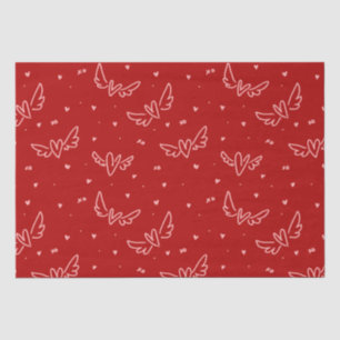 Herz und Flügel in Rot Seidenpapier