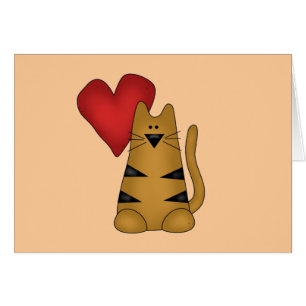 Herz und gestreifte Katzen-T-Shirts und Geschenke