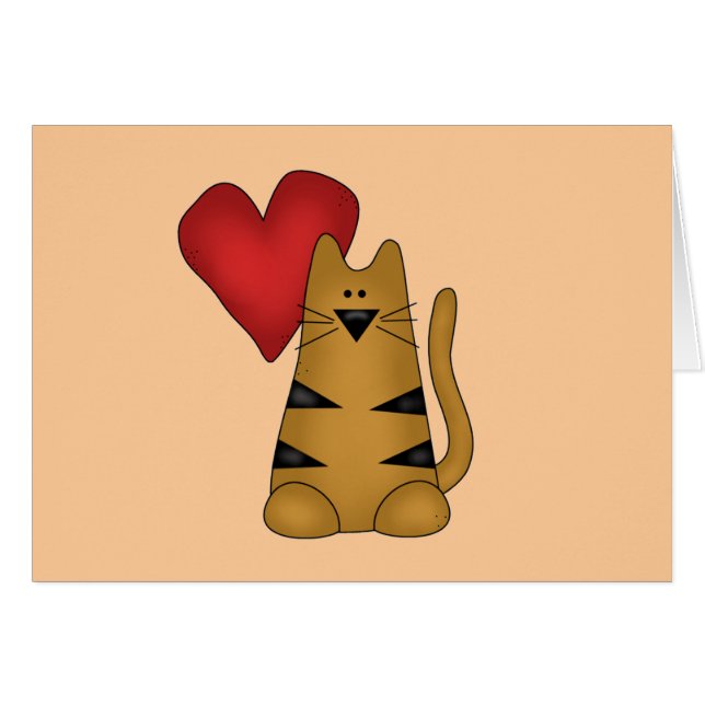 Herz und gestreifte Katzen-T-Shirts und Geschenke (Vorderseite (Horizontal))