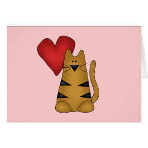 Herz und gestreifte Katzen-T-Shirts und Geschenke