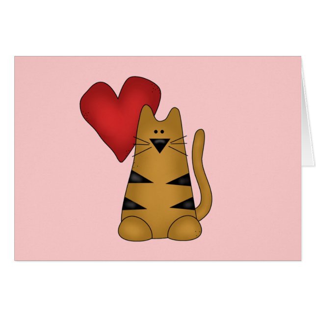 Herz und gestreifte Katzen-T-Shirts und Geschenke (Vorderseite (Horizontal))