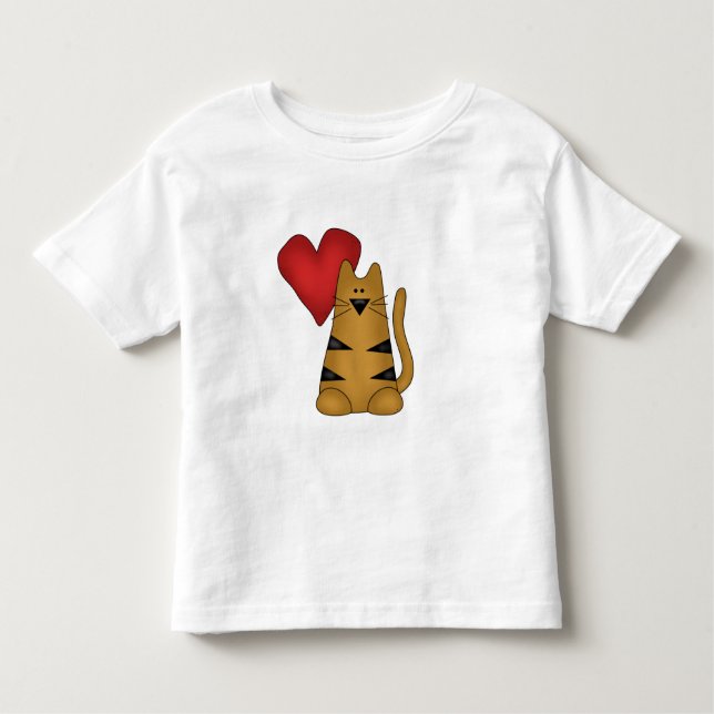 Herz und gestreifte Katzenhemden und -geschenke Kleinkind T-shirt (Vorderseite)