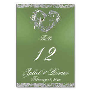 Herz und Glitzer - Tischnummer