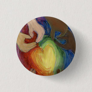 Herz und Hände Diversity Button oder Tasten für He