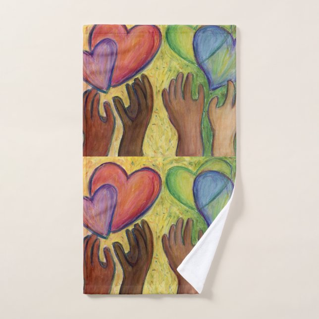 Herz und Hände Liebe Diversity Handtuch (Handtuch)