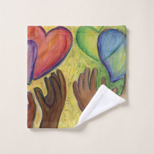 Herz und Hände Liebe Diversity Handtuch Waschlappen