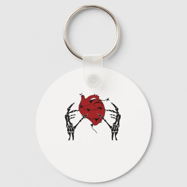 Herz und Hände - Skelett Herz Hände Schlüsselanhänger (Vorderseite)