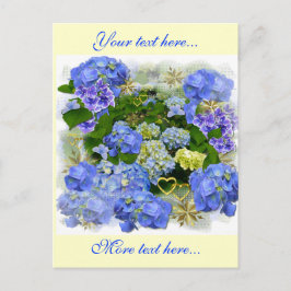 Herz und Hydrangeas Postkarte