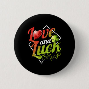 Herz und Kleeblatt Liebe und Glück auf St Patricks Button