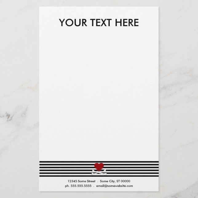 Herz und Kreuz Briefpapier (Vorderseite)