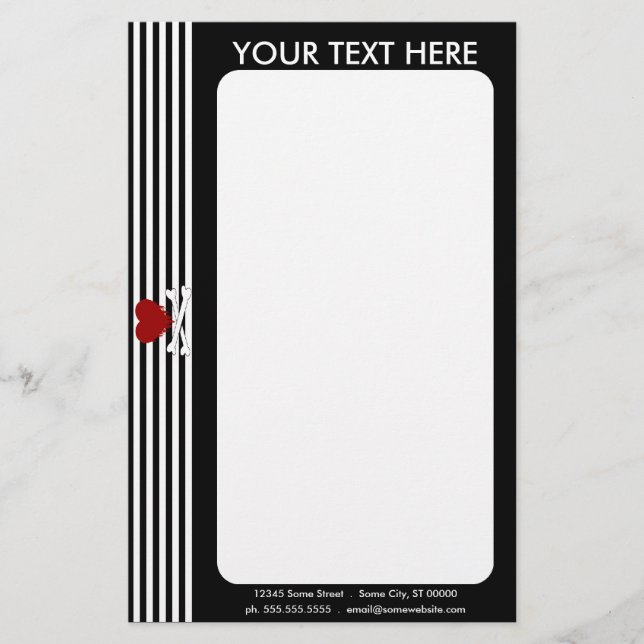 Herz und Kreuz Briefpapier (Vorderseite)