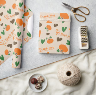 Herz und Kürbis glücklich Thanksgiving nahtlos Geschenkpapier