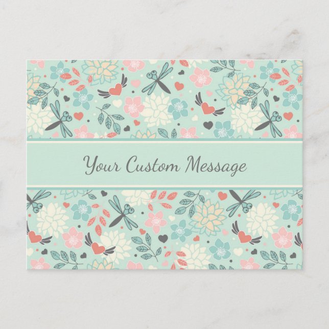 Herz und Libellen Hübsch Postkarte (Vorderseite)