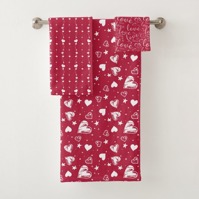 Herz und Liebe Chic Valentinstag Badhandtuch Set (Insitu)