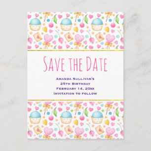 Herz und Liebe Deluxe Wasserfarben Muster Einladungspostkarte