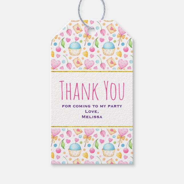 Herz und Liebe Deluxe Wasserfarben Muster Geschenkanhänger (Vorderseite)