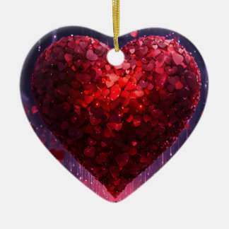 Herz und Liebe Keramik Ornament