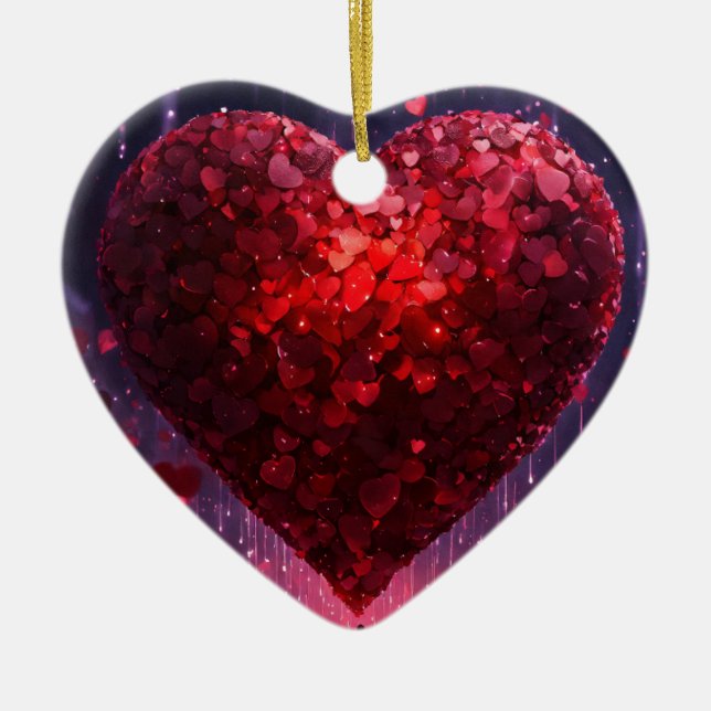 Herz und Liebe Keramik Ornament (Vorne)