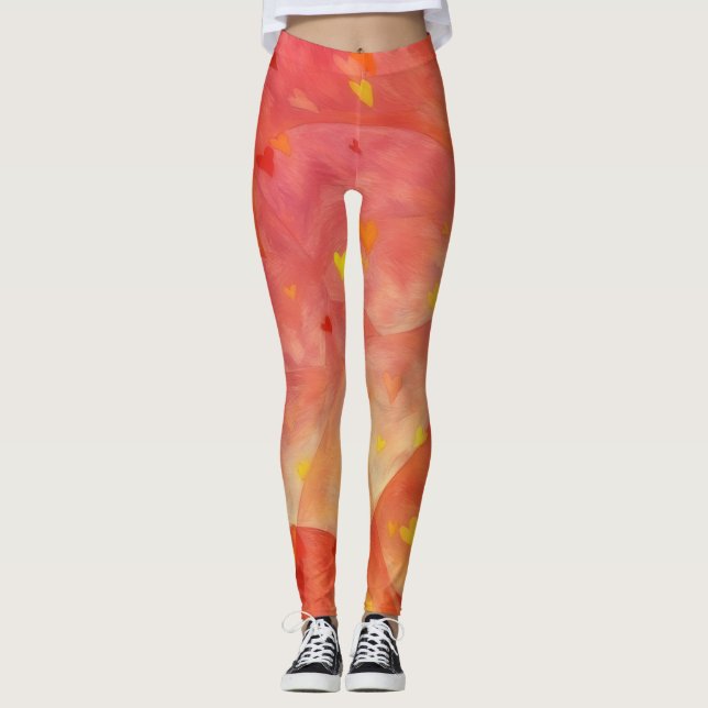 Herz und Liebe Künstlerische Leggings (Vorderseite)