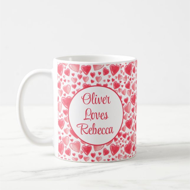 Herz und Liebe Personalisiert Kaffeetasse (Links)